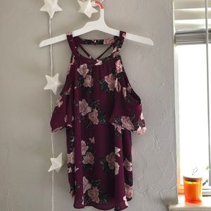 Floral Cold Shoulder Top — Never Worn!